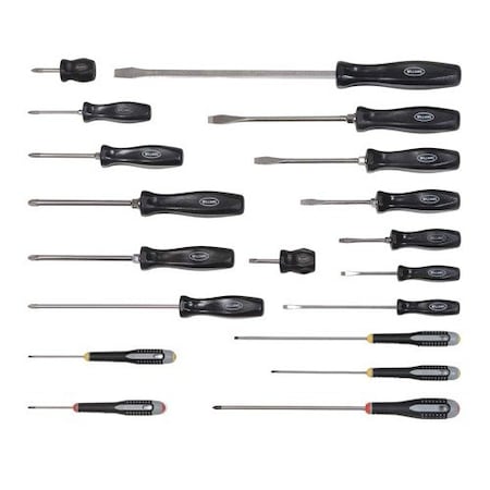 Williams Screwdriver Set, Black Oxide Tip, 19 Pieces JHW100P-19MD